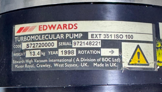 Edwards EXT 351 Turbomolecular Vacuum Pump | ISO 100 | 14kg | Made in UK1