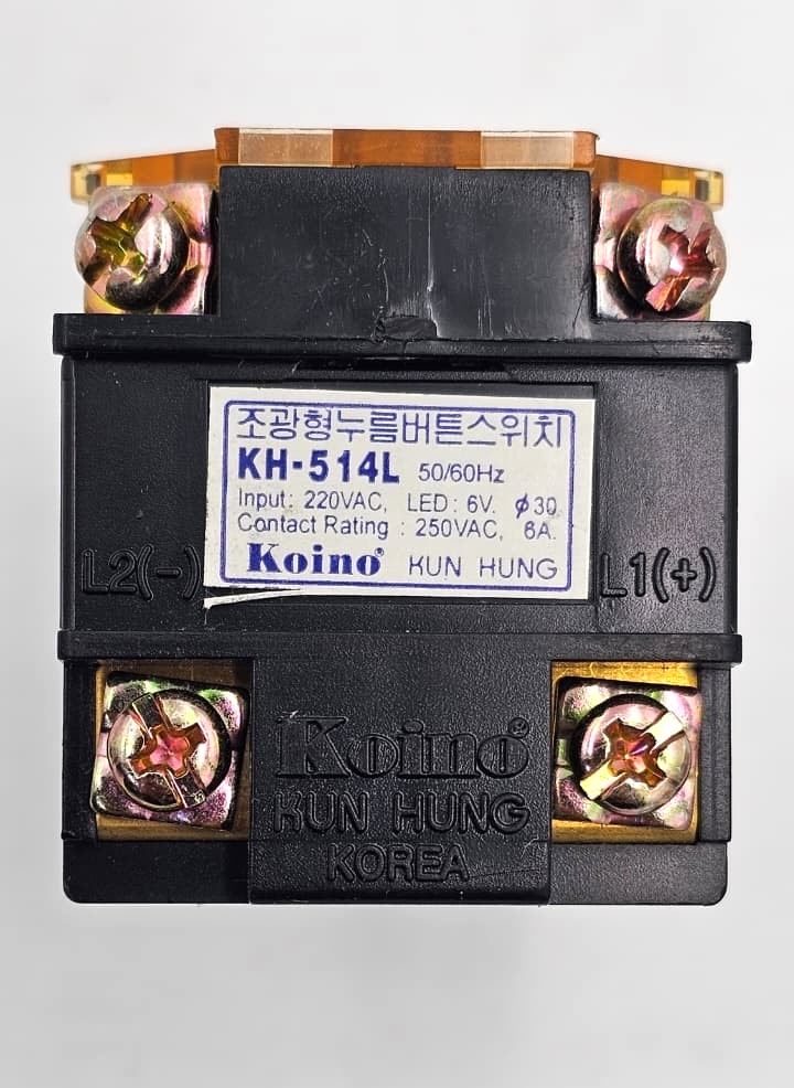 Koino KH514L Illuminated Push Button Switch | 220VAC Input, LED 6V |( 1 PCS )6