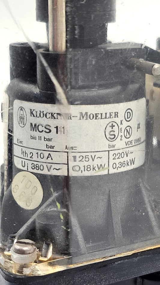 KlocknerMoeller MCS 11 Pressure Switch | 11 Bar1