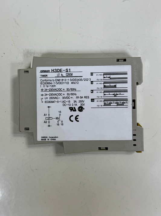 OMRON H3DES1 Timer Relay 24230V AC/DC MultiFunction Realy 0.1s–120h DIN Rail1