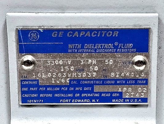 General Electronics | 16L0263WH3037 | High Voltage Capacitor 3300V | Made in USA1