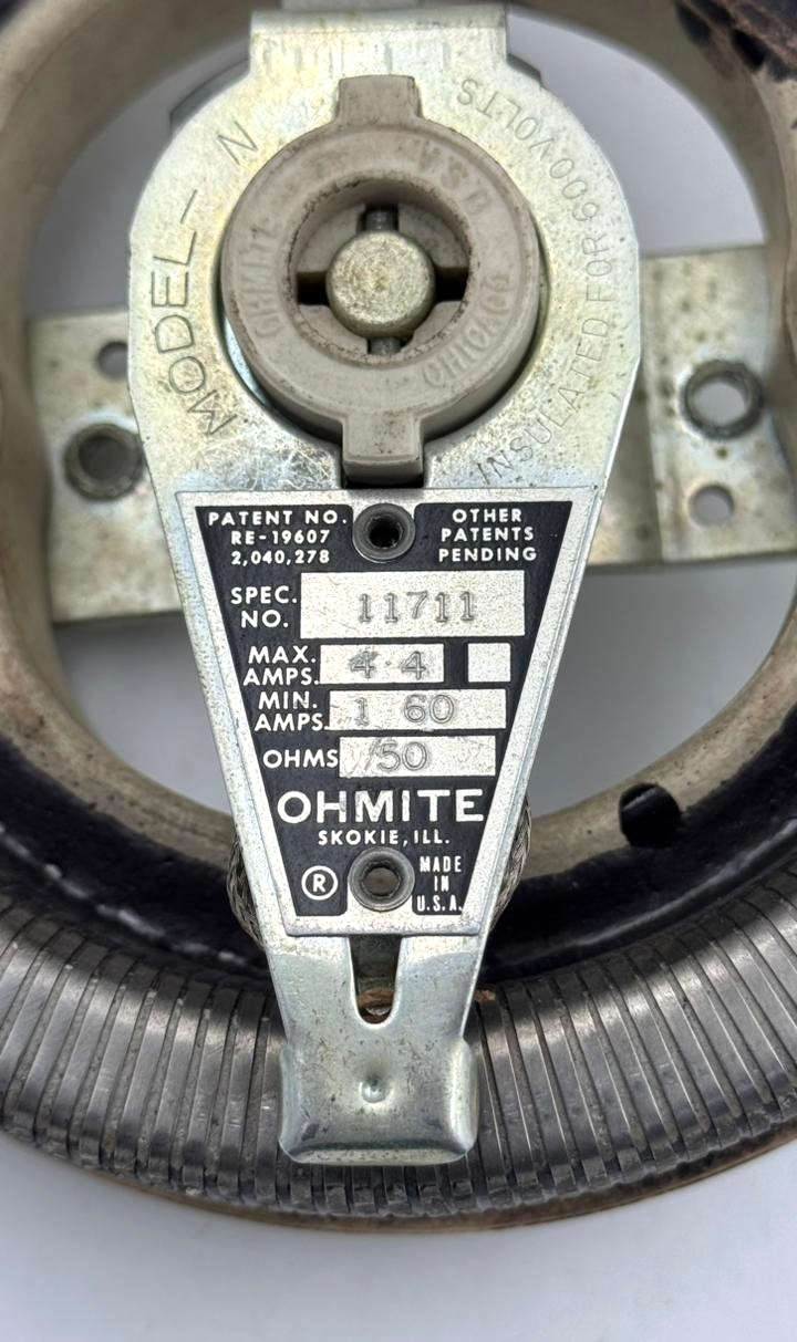 Ohmite 11711 Rheostat | 50Ω | 4.4 A | Made in USA - saleem al tamimi electric equipment trading co llc-UAE