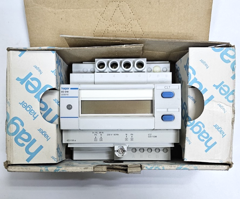 Hager EC010 SinglePhase Energy Meter – 230V, 50Hz | WattHour Counter0