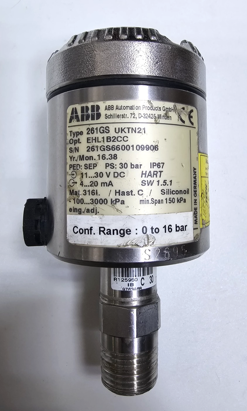 ABB 261GS UKTN21 Pressure Transmitter – 4–20 mA HART, IP67, 30 bar, Germany made2