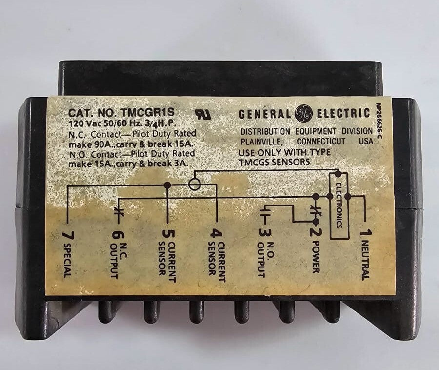 GE TMCGR1S Ground Break MC Ground Relay – 120VAC, 90A Pilot Duty Rated3