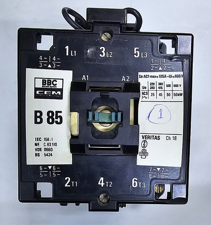 BBC CEM B85 Power Contactor | 125A | 660V | 220V Coil | 50kW | Fast Shipping1