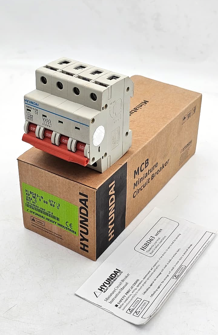 Hyundai HiBD63N | 4Pole | 25A Miniature Circuit Breaker (1 Pcs )0