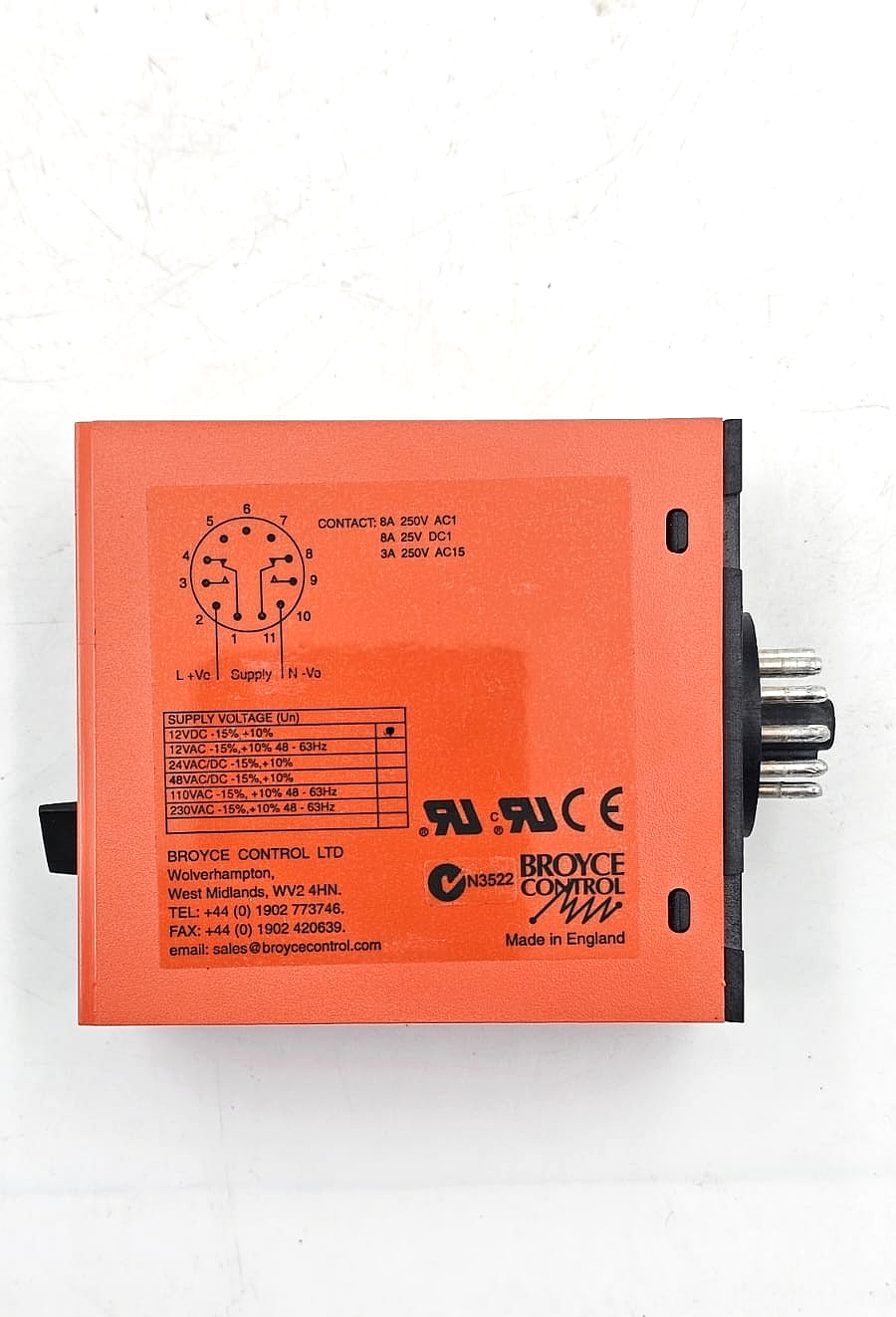 Broyce Control B1DO Time Delay Relay | 2–60 Sec | 12 Pin | UK Made ( 1 pcs )24