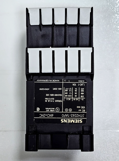 Siemens 3TH22 621AF0 Contactor Relay | 6NO+2NC | 10 A | Made in Germany6