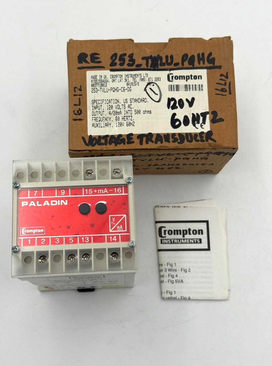 Crompton Instruments 253TVLUPQHGC6DG Transducer | Paladin Series | 120V AC0
