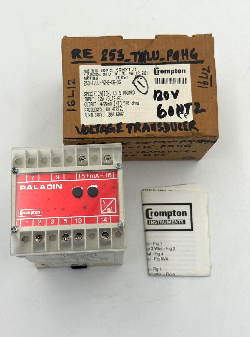 Crompton Instruments 253TVLUPQHGC6DG Transducer | Paladin Series | 120V AC0