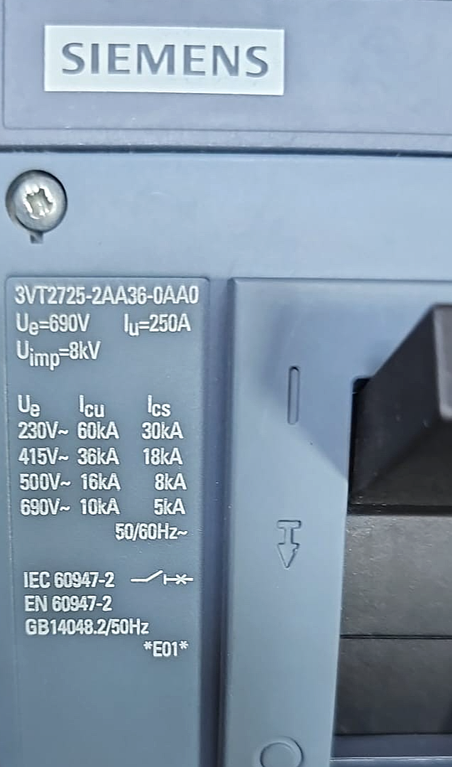 Siemens 3VT27252AA360AA0 Circuit Breaker– 250A, 690V, 8kV | Fast Ship1