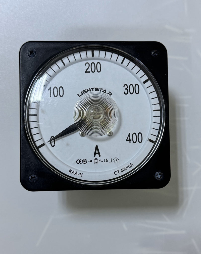 Light Star AC Ammeter KAA11 | 0–400A Range | CT Ratio 400/5A |  110x110 mm0