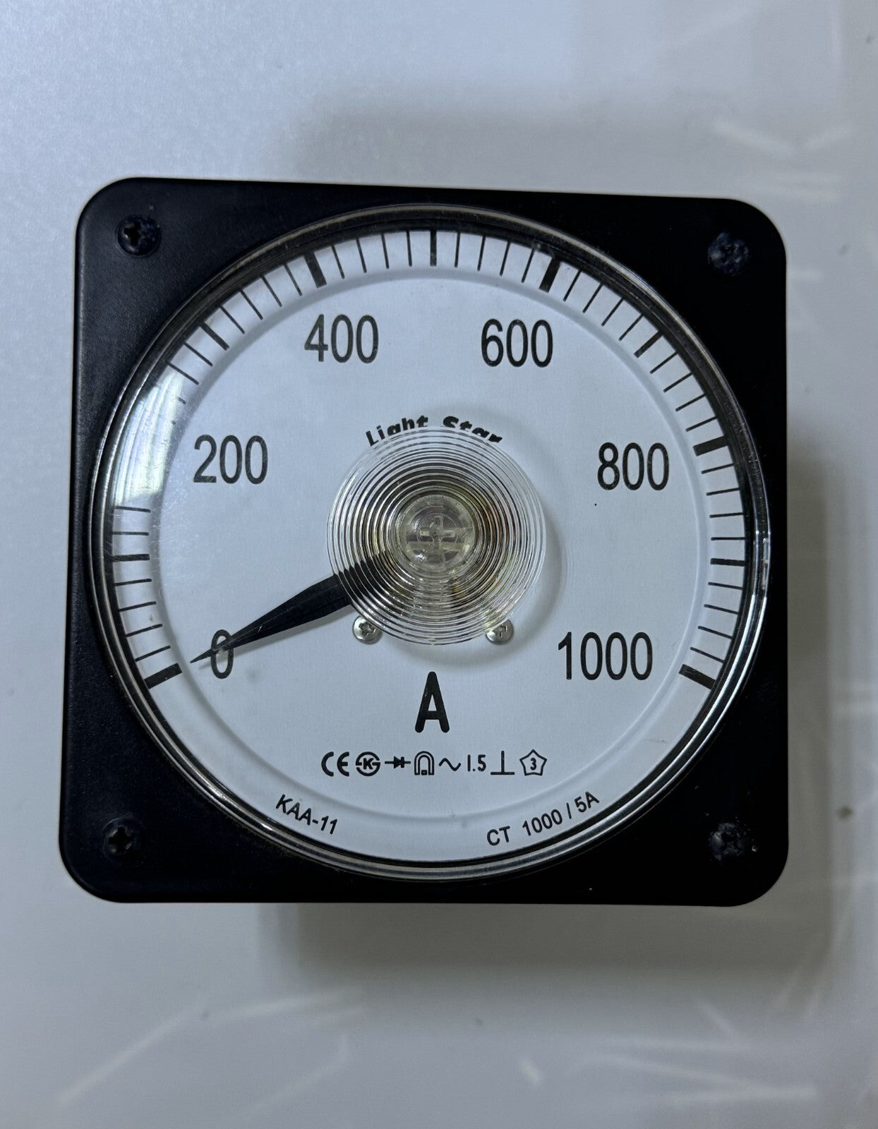 Light Star KAA11 Analog AC Ammeter | 01000A Range | CT 1000/5A | 110*110mm0