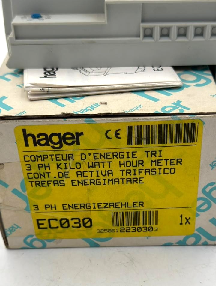 Hager EC 030 223030 3Phase Energy Meter | 50/5A to 800/5A10