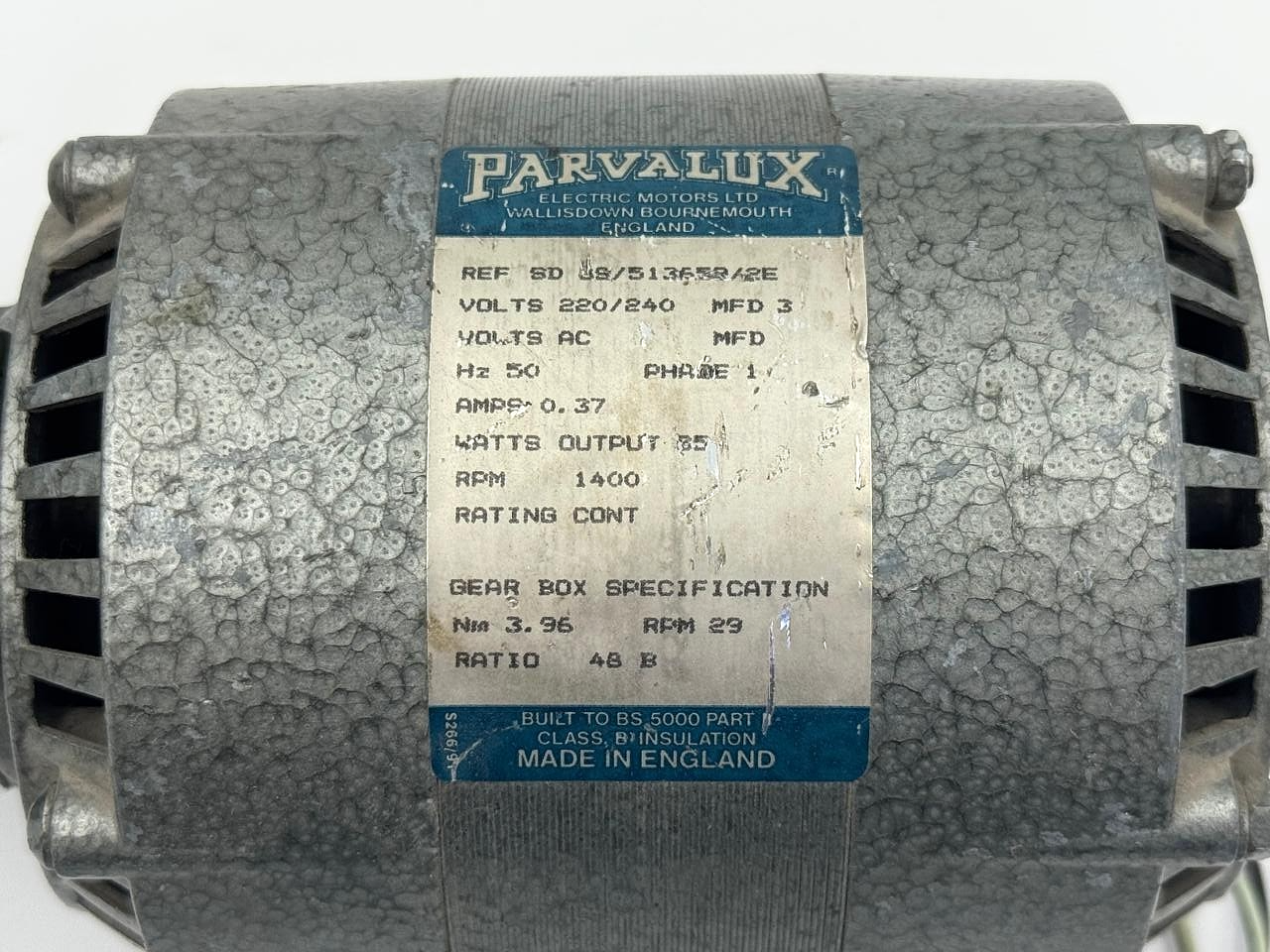 Parvalux | SD 39/513659/2E | Electric Motor | Made in UK1