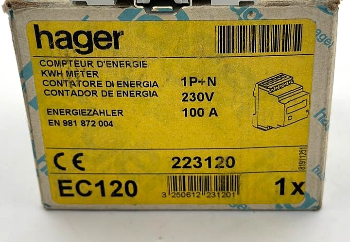 Hager EC120 singlephase energy meter | Made in France7