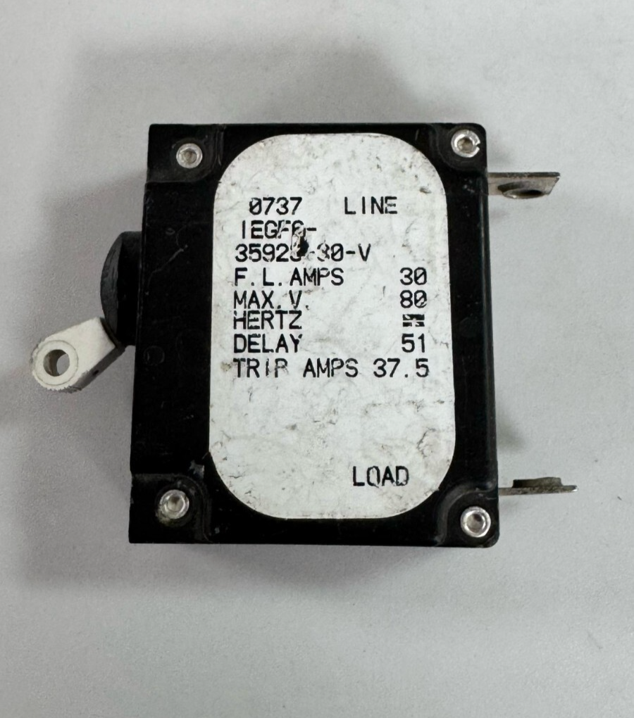 Airpax IEGF63592330V Circuit Breaker | 30A | 80V Delay 51  Trip 37.5A2
