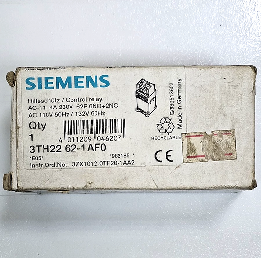 Siemens 3TH22 621AF0 Contactor Relay | 6NO+2NC | 10 A | Made in Germany1