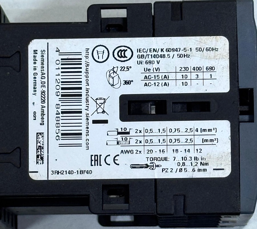 Siemens SIRIUS | 3RH21401BF40 | Contactor Relay2