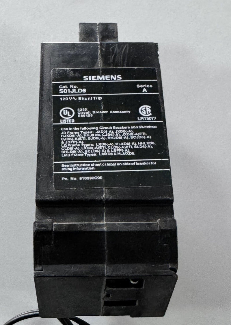 Siemens S01JLD6 Shunt Trip Accessory – 120V | Compatible with JD, LD & LMD Frame0