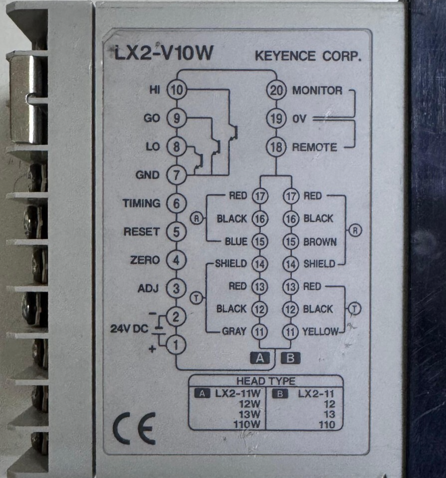 KEYENCE LX2V10W Laser Displacement Sensor Controller – 24V DC2