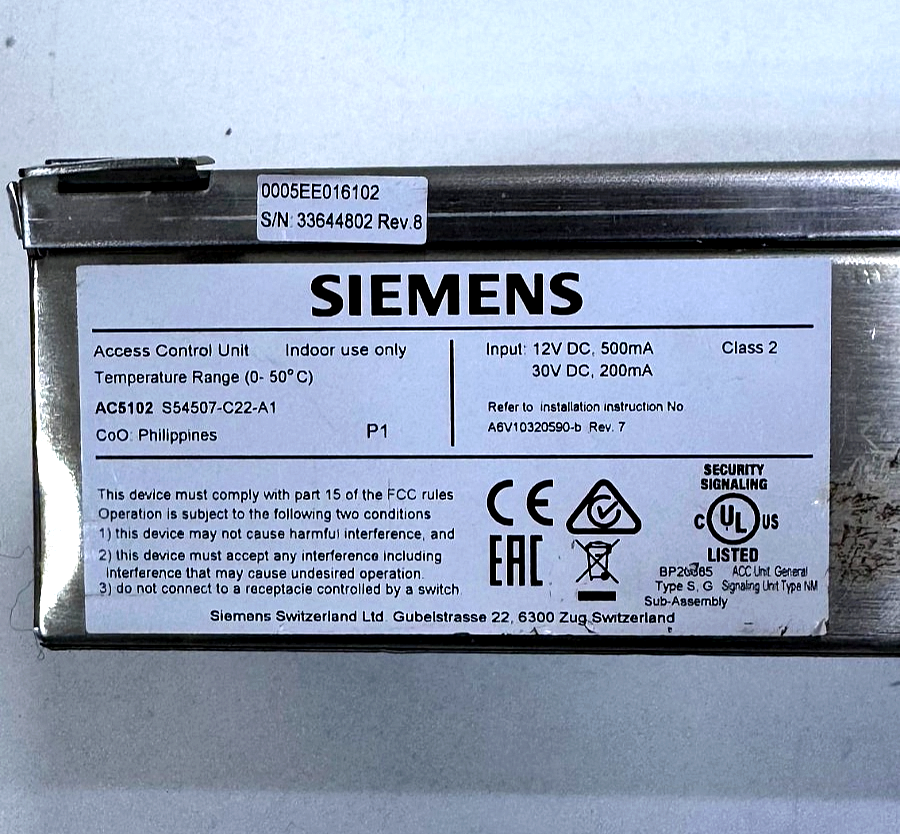 Siemens AC5102 Access Control Unit (S54507C22A1)3