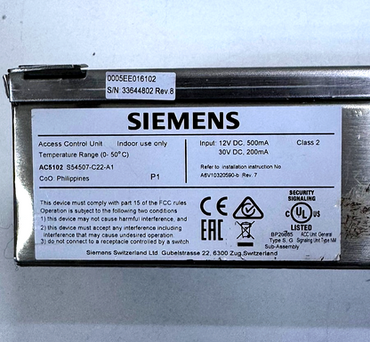 Siemens AC5102 Access Control Unit (S54507C22A1)3