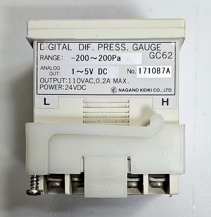 Nagano Keiki GC62 Digital Differential Pressure Gauge | 200 to +200 Pa2