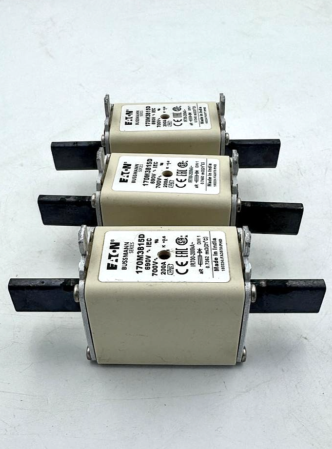 Eaton Bussmann 170M3815D  Square Body Fuse – 200A, | Made in India ( pack of 3)4