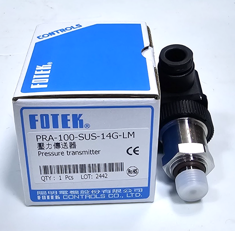 Fotek PRA100SUS14GLM Pressure Transmitter 100 BAR, 8~30VDC, 420 mA0