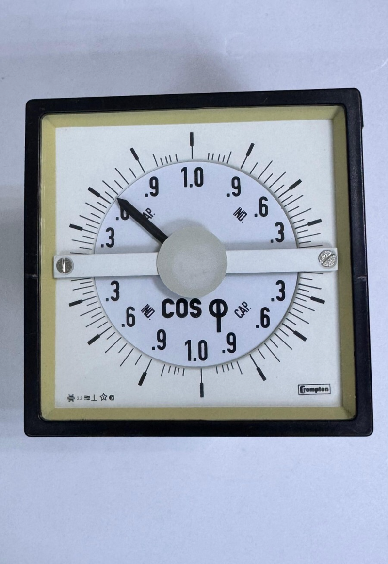 Crompton LM08 Power Factor Meter – Analog Display, 3Phase, 415V/5A, 50Hz,0