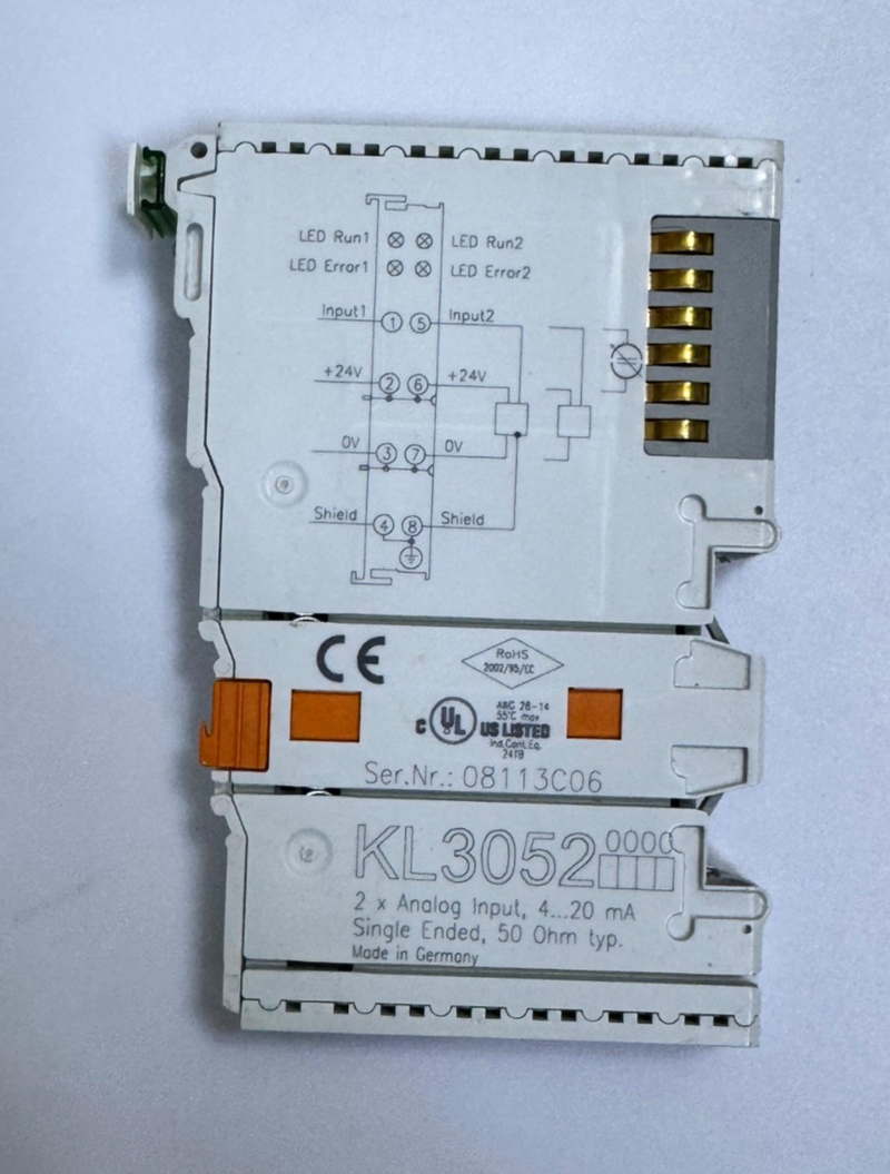 RS KL3052 Analog Input Module – 2Channel, 4–20mA SingleEnded, 50 Ohm0
