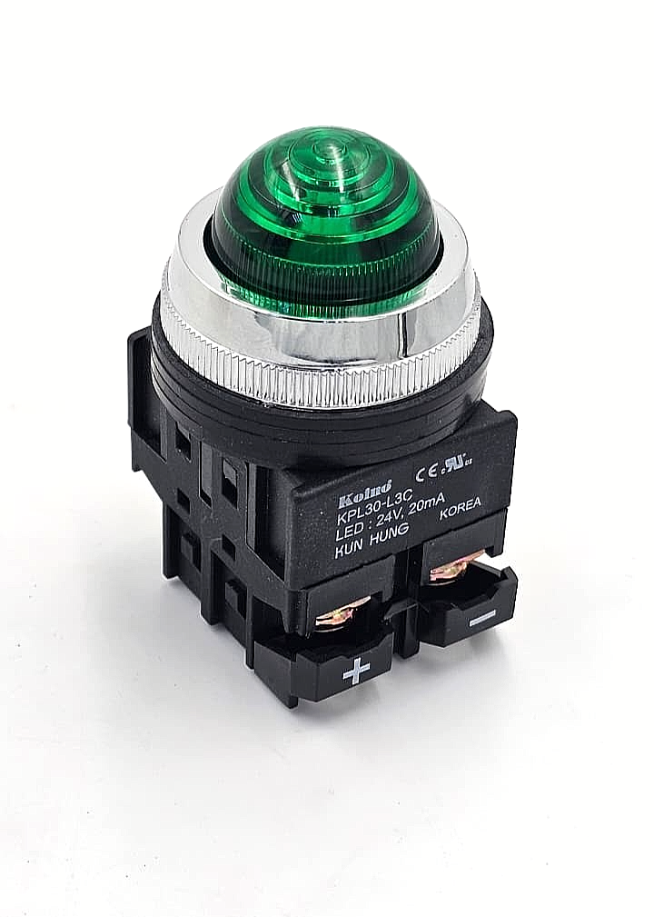 Koino KPL30L3C Green LED Indicator Light | 24V , 20mA | Made in Korea ( 1 pcs )0