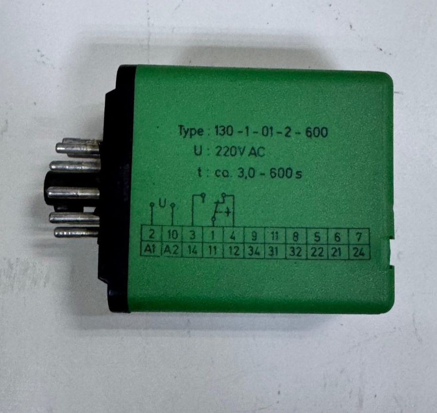 KUHNKE 1301012600 Time Delay Relay, 220V AC, Adjustable 3–600 Seconds0