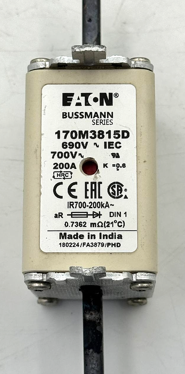 Eaton Bussmann 170M3815D  Square Body Fuse – 200A, | Made in India ( pack of 3)1