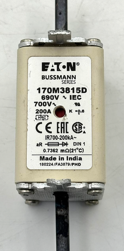Eaton Bussmann 170M3815D  Square Body Fuse – 200A, | Made in India ( pack of 3)1