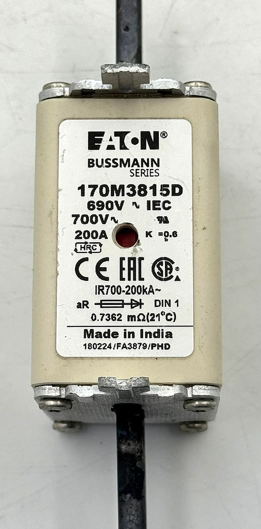 Eaton Bussmann 170M3815D  Square Body Fuse – 200A, | Made in India ( pack of 3)1