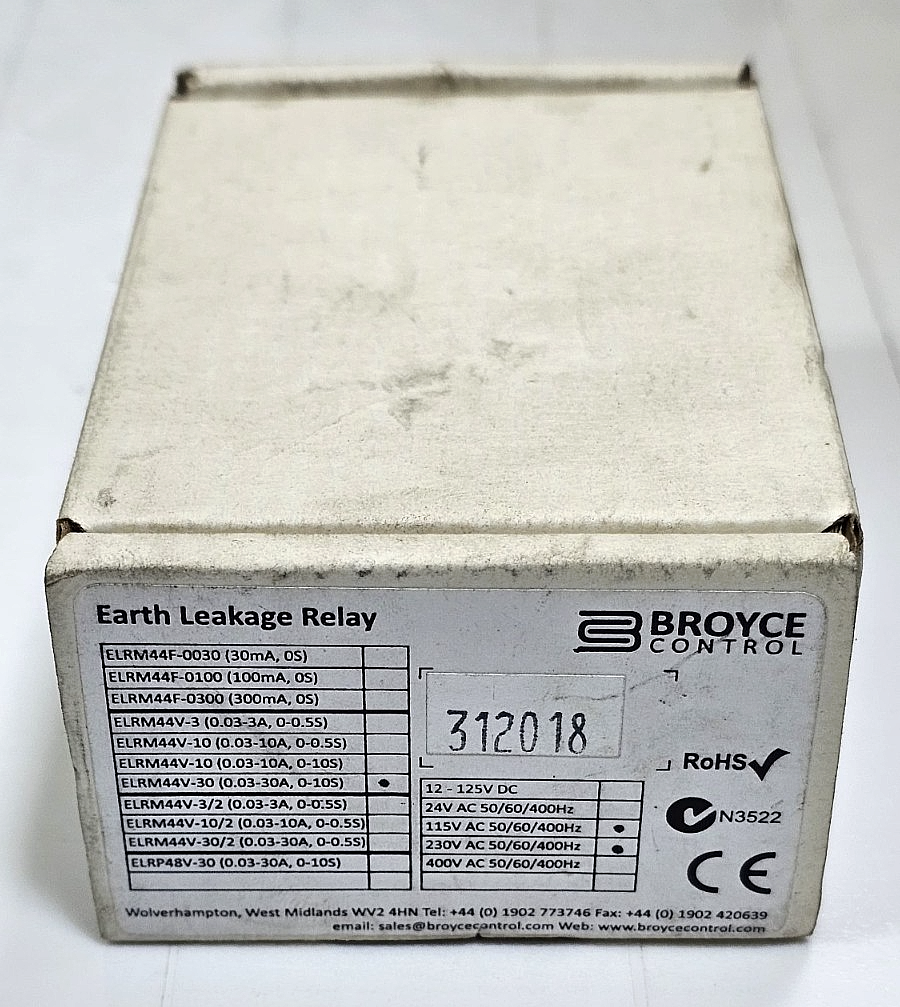 Broyce Control ELRM44V30 Earth Leakage Relay | 30A |Made in UK8