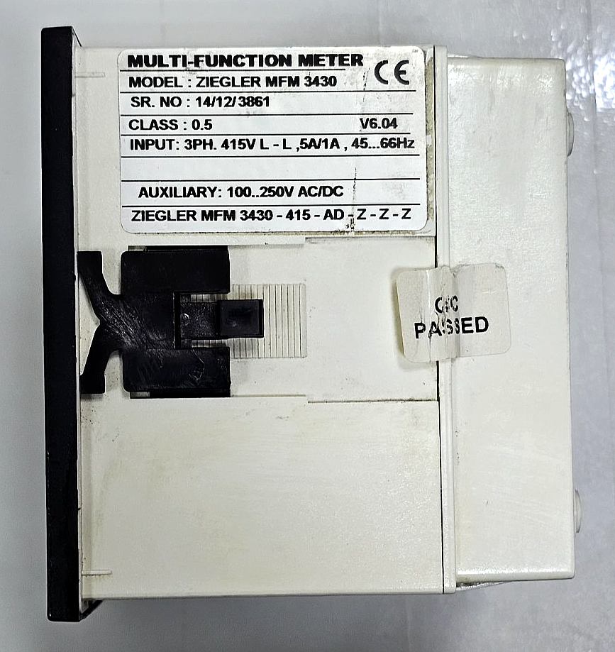 Ziegler MFM 3430 MultiFunction Meter | 3Ph 415V | 5A/1A | 100–250V AC/DC1