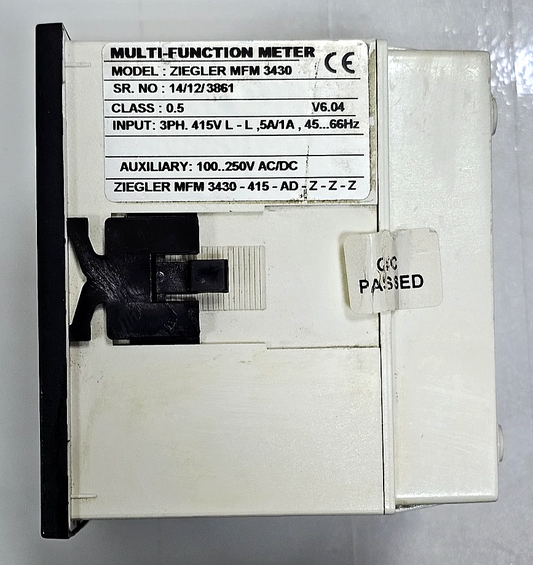 Ziegler MFM 3430 MultiFunction Meter | 3Ph 415V | 5A/1A | 100–250V AC/DC1