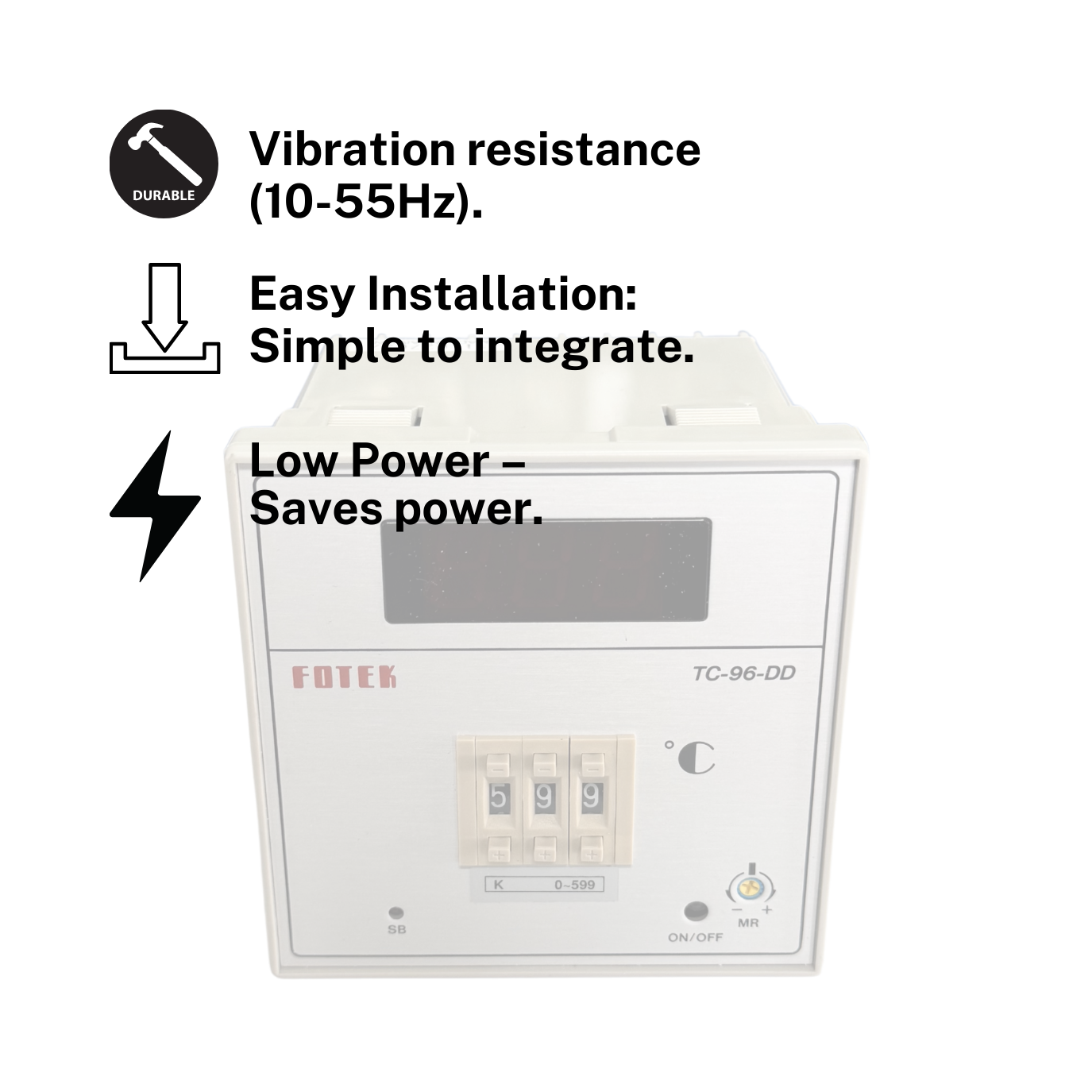 Fotek TC96DDR5S Temperature Controller | K, 0599 Sensor Compatibility4