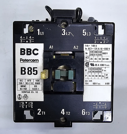 BBC Petercem B85 Power Contactor | 125A AC1 | 220V Coil | 660V | Fast Ship1