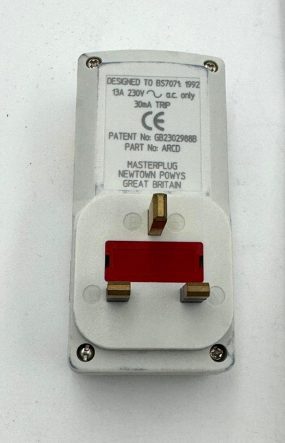 Masterplug | ARCD |  RCD Safety Adaptor | 13A 230V AC | 30mA Trip3