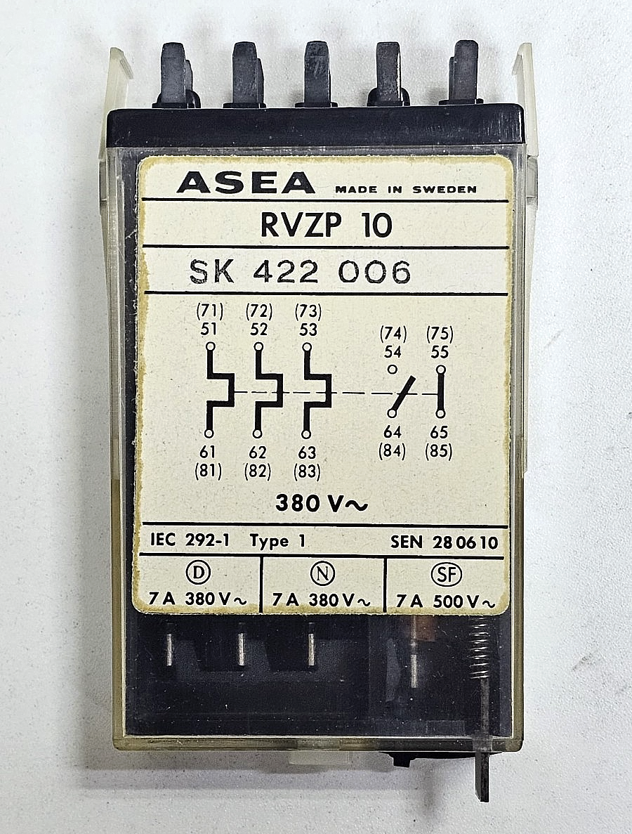 ASEA | RVZP 10  Overload Relay | SK 422 006 | 380V2