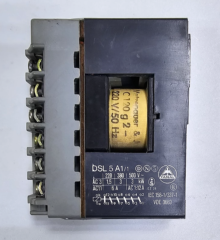 FANAL DSL 5 A1/1NS Contactor – 6A, 500V AC, Coil 220V AC 50Hz0