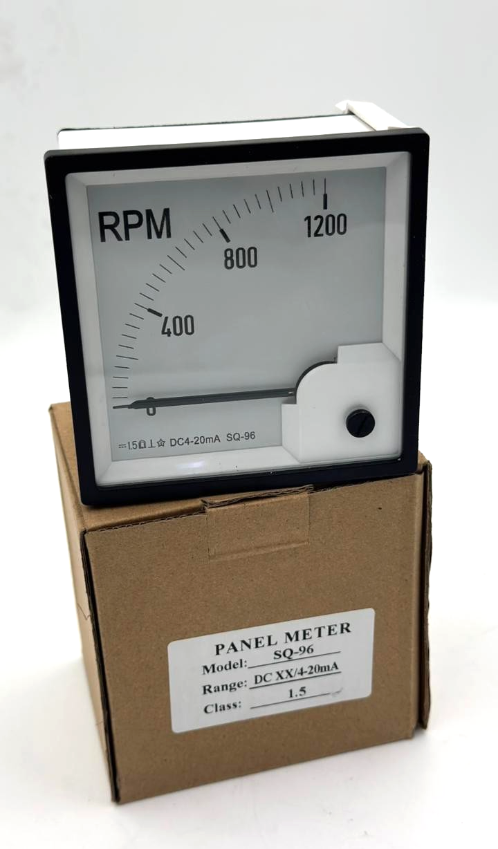 SQ96 RPM Panel Meter | 01200 RPM | DC 420mA Input | Class 1.50