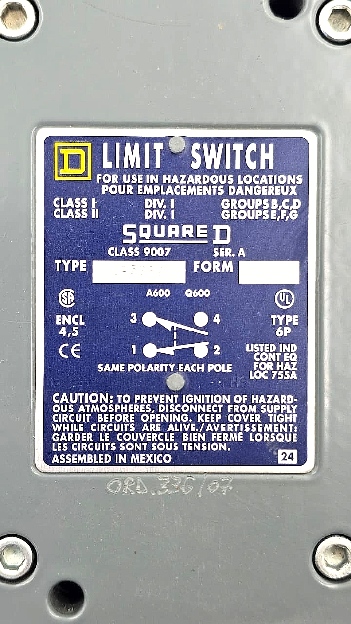 Square D Class 9007 | Type CR53B2 Limit Switch 5