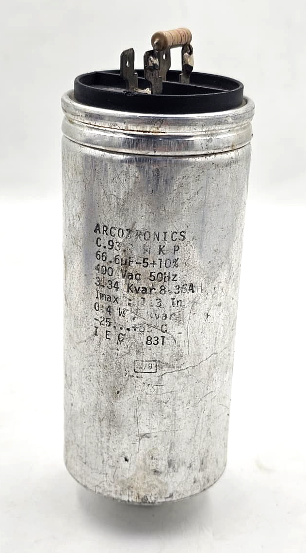 Arcotronics C.93.1 MKP Power Capacitor 66.6µF | 3.34 Kvr 400VAC )- 1 pcs0
