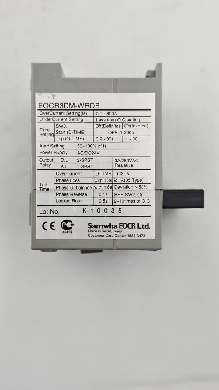 Samwha EOCR3DMWRDB Overcurrent & Undercurrent Relay | 0.1–800A | 24VAC/DC2